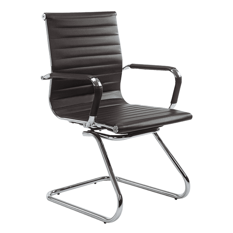 브라운 모던 미드백 가죽 회의용 의자(Y-1846C)