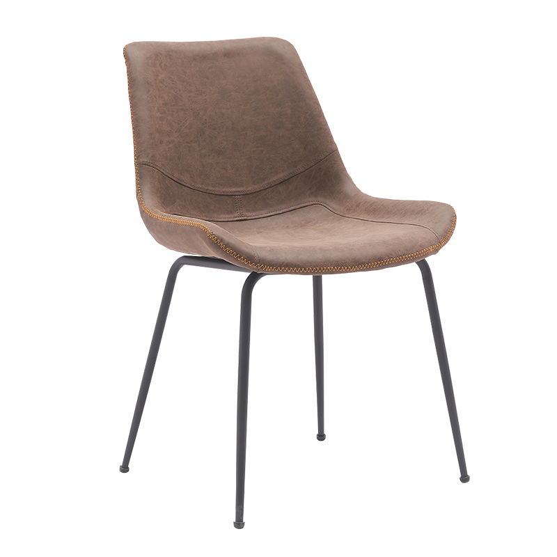 브라운 메탈 레그 미드 -백 액센트 다이닝 체어(Y-C12)