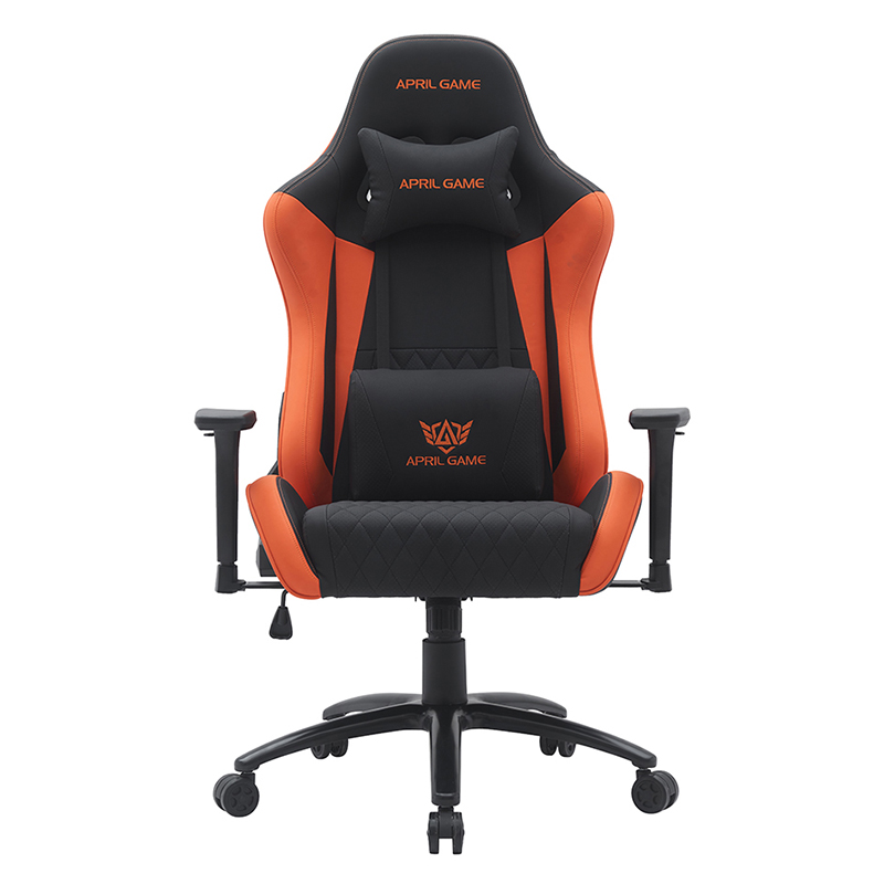 조정 가능한 3D 팔걸이가 있는 주황색 현대식 회전 게임 의자(T-7122)