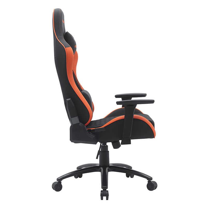 조정 가능한 3D 팔걸이가 있는 주황색 현대식 회전 게임 의자(T-7122)