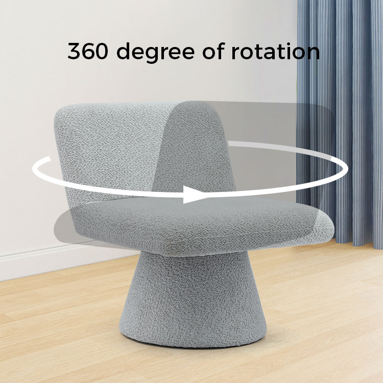 현대 회색 덮개를 씌운 회전 라운지 악센트 의자 직물 거실 싱글 소파 의자(GY-642)