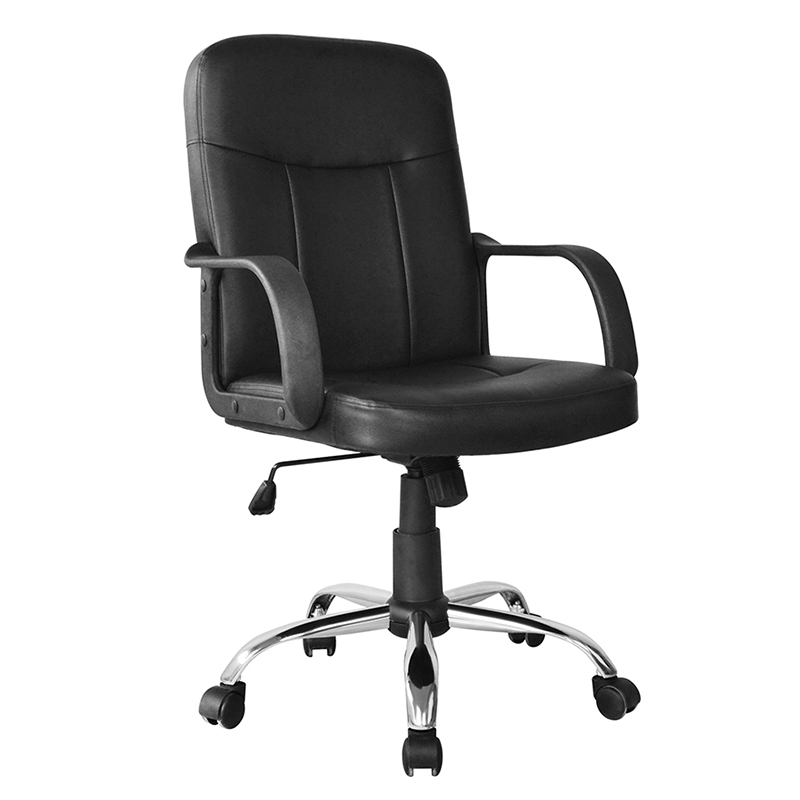 Chrome Base(Y-2744)가 있는 중간 등받이 PP 팔걸이 사무용 의자